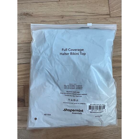 NEW Shapermint Women's 2XL Black Full Coverage Halter Bikini Top Shape Swim Sexy - Picture 8 of 8